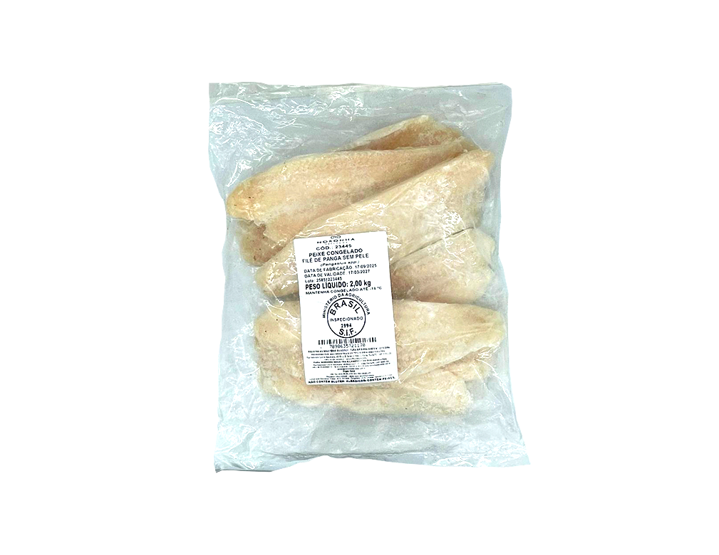 FILÉ DE PANGA SEM GORDURA CONGELADO PALEMON 1 KG (CX 15 PCT)